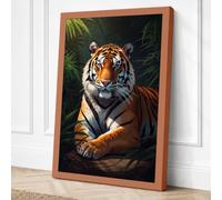 Jungle Sentinel Rustic Canvas Wall Art Print 18x12 Inch