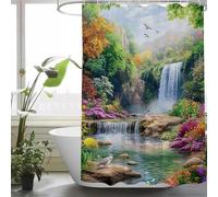 Jungle Shower Curtain for Bathroom, Includes 12 Pcs Hooks, Waterproof Polyester Fabric, Rustproof Eyelets, Weighted Hem, Machine Washable, Quick Dry, Bathroom Decor Curtains 120 x 200 Fall, y106l