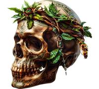 Jungle Skull Vinyl Decal Stickers, Cover Marks, 300mm Tall Qty:1 Ideal for Wall, Car, Glass, Plastic, Bonnet, Door, Van, Bath & More, Large Horror Skeleton Graphic