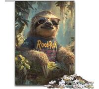 Jungle Sloth Jigsaw Puzzles for Adults 1000 Piece Puzzle, Help The Brain Exercise Addictive Toys to Cultivate Patience Unique Challenge Game (size 50x75cm)