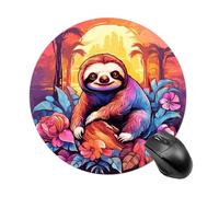Jungle Sloth Mouse Pad Round Laptop Mouse Mat Cute Computer Mousepad Keyboard Pad Non-Slip Desk Pads for Gaming Office Work Home