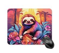 Jungle Sloth Mouse Pad Square Laptop Mouse Mat Cute Computer Mousepad Keyboard Pad Non-Slip Desk Pads for Gaming Office Work Home 20 * 25cm