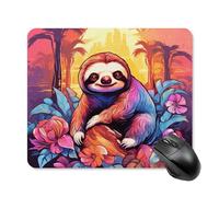Jungle Sloth Mouse Pad Square Laptop Mouse Mat Cute Computer Mousepad Keyboard Pad Non-Slip Desk Pads for Gaming Office Work Home 25 * 30cm