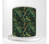 Jungle Snakes Wildlife Rainforest Nature Exotic Wrap Around Print A4 Edible Paper Icing Sheet Cake Topper Side Ribbon Border Decor for Personalised Themed Decorations