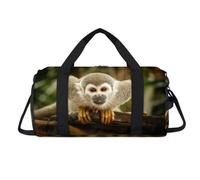 Jungle Squirrel Monkey Sport Duffel Bag with Shoes Compartment Funny Monkey Overnight Weekender Bags Travel Gym Luggage Organizer for Women Men Kids Girls Boys
