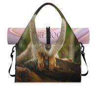 Jungle Squirrel Monkey Sports Duffle Bag with Shoe Compartment Funny Monkey Weekend Overnight Bags Tote Cabin Luggage Bag for Gym Yoga Travel