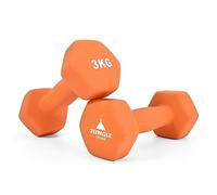 JUNGLE STONE Dumbbells Set of 2 for Home Gym Exercise, Non-Slip Neoprene Hand Weights with Matte Finish, Sweat-resistant, Fitness Exercise, Dumbbells (3KG x2 Orange)