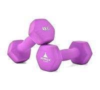 JUNGLE STONE Dumbbells Set of 2 for Home Gym Exercise, Non-Slip Neoprene Hand Weights with Matte Finish, Sweat-resistant, Fitness Exercise, Dumbbells (4KG x2 Purple)