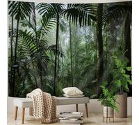 Jungle Tapestry Wall Hanging, Green Forest Tapestries Backdrop, Rainforest Nature Landscape Tapestry Wall Art Hanging Background, Nature Scenery Misty Tapestry for Bedroom Living Room Dorm