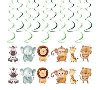 Jungle Themed Safari Party Decorations, Jungle Animal Spiral Hanging Cards, Birthday Party Decorations, Suitable for Boys and Girls