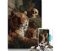 Jungle Tiger 1000 Pieces Jigsaw Puzzle for Adults& Teens,Toys Educational Games Stress Relieving Wishlist with Santa Claus (38x26cm)