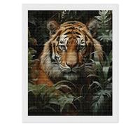 Jungle Tiger Diamond Art Kits for Adults 16"x20" DIY Diamond Painting Kit for Beginners Gem Art Painting with Round Full Drill Diamonds DIY Paint Paintings for Home Wall Decor Gift