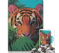 Jungle Tiger Jigsaw Puzzles for Adults 1000,Challenging To Complete But Fun And Humorous Unique Home Decor And Gifts (38x26cm)