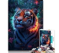 Jungle Tiger Jigsaw Puzzles for Teenagers 1000 Jigsaws,Stress Reliever Difficult Challenge Deal As Gifts for The Whole Family (50x75cm)