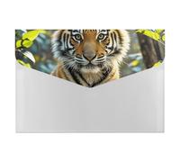 Jungle Tigers Cub Expanding File Folder 6 Pockets Accordion File Organizer Portable Letter A4 Size Folders with Snap Closure for Document Paper Receipt Office Supplies