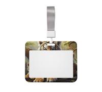 Jungle Tigers Cub ID Badge Holder with Lanyard ID Card Holders Waterproof Plastic Name Card Case Sliding ID Protector Pouch Name Tag Holders for Office Work Business