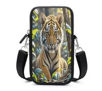 Jungle Tigers Cub Small Crossbody Bag, Lightweight Cell Phone Purse with Strap, Travel Pouch Shoulder Bag for Women