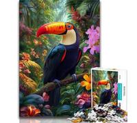 Jungle Toucan 1000 Piece Jigsaw Puzzles for Teenagers,Stress Reliever Difficult Challenge Enhance Love between Couples 50x75cm