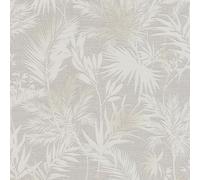 Jungle Tropical Leaves Grey Wallpaper - Modern Botanical Contemporary - Paste The Wall Textured Vinyl