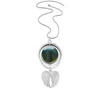 jungle valley cliff fog Pendant Angel Wings Rotating Necklace Jewelry
