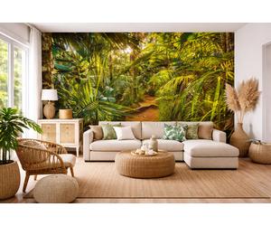 Jungle Wallpaper Mural 144x100 inch green botanical Mural bedroom dining room