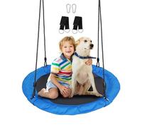 JUNGLE WELL Nest Swing Seat for Kids - 100cm Heavy Duty 900D Oxford Fabric, 160KG Capacity, Adjustable Tree Straps & 2 Carabiners | UKCA & CE Certified for Indoor & Outdoor Use (Ocean Blue)