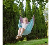 JUNGLE WELL Textilene Hammock Swing Chair for Kids & Adults - 130kg Weight Capacity, Adjustable Rope, Water-Repellent Fabric, Indoor/Outdoor Hanging Swing (Lavender & Blue)