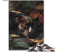Jungle Wild Black Panther Jigsaw Puzzles for Teenagers, Educational Games Home Decoration Birthday Present, Gifts, Wall Art (50x75cm)