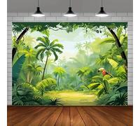 Jungle Wildlife Park Background Fabric Polyester Animation Green Photography Background 210X150cm