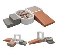 JungleDove 5PCS Baby Soft Play Sets: PU Leather Indoor Soft Play Equipment for Toddlers with Ball Pits(Excluding Balls) - Kids Foam Climbing Toys SoftPlay Blocks for Boys Grils Birthday