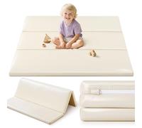 JungleDove Baby Foam Play Mat : 121x121 cm Foldable PU Leather Padded Playmat for Playpen Toddler Crawling - Thick Foam Floor Mat for Kids Indoor