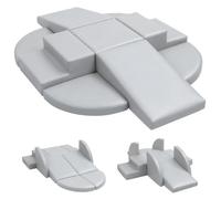JungleDove Baby Soft Play Set: 9-Pieces PU Leather Indoor Soft Play Equipment for Toddlers Motor Development - Kids Foam Blocks Toys for Climb and Crawl (Gray)