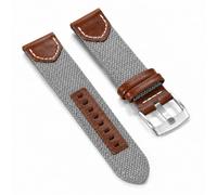 JUNGLEHE Canvas watch strap fabric watch bands for men and women Quick release Vintage Denim Style Genuine Leather Watch Band 22mm Gray Nylon Strap Compatible for Samsung Galaxy Watch 6 5 4 Gear S2 S3