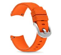 JUNGLEHE Fluororubber FKM Rubber Watch Strap, Curved End Quick Release Waterproof Soft Rubber Replacement Strap 20mm 21mm 22mm for Men Women