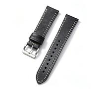 JUNGLEHE Leather watch band for men and women, Quick Release leather watch strap with Silver Buckle watch leather strap, 18mm/20mm/22mm watch band WBU0348