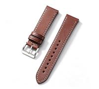 JUNGLEHE Leather watch band for men and women, Quick Release leather watch strap with Silver Buckle watch leather strap, 18mm/20mm/22mm watch band WBU0348