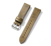 JUNGLEHE Leather watch band for men and women, Quick Release leather watch strap with Silver Buckle watch leather strap, 18mm/20mm/22mm watch band WBU0348