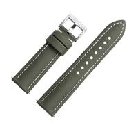 JUNGLEHE Nylon watch band for men and women,Quick release Nylon watch strap with Silver Buckle,Green/White 22mm watch band