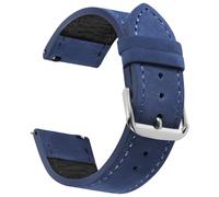 JUNGLEHE Suede Watch Strap for men and women, Quick Release leather watch strap with Silver Buckle watch leather strap, 18mm/19mm/20mm/22mm/24mm watch band WBG0206