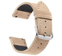 JUNGLEHE Suede Watch Strap for men and women, Quick Release leather watch strap with Silver Buckle watch leather strap, 18mm/19mm/20mm/22mm/24mm watch band WBG0206