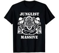 Junglist Massive DnB Shirt - Drum and Bass Rave Graphic Tee Kids Womens Mens T Shirt Medium Black