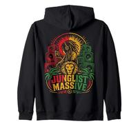 Junglist Massive Lion DJ Jungle Rasta Drum Bass Zip Hoodie
