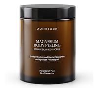JUNGLÜCK Magnesium Body Scrub - Vegan | Body Scrub with Sugar and Magnesium Crystals for Smoother Skin | For a Smooth Skin Feeling with Organic Mango Butter, Organic Jojoba Oil and Organic Almond Oil