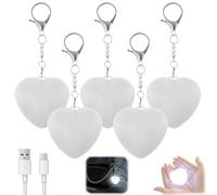 JUNHAO-SHOP 5 Pcs LED Heart Purse Light, Touch Sensor Handbag Light with Rechargeable Battery, Keychain Flashlight for Inside Bag, Birthday Gift for Women Girls