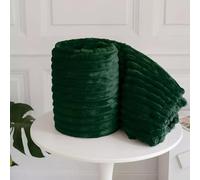 JUNHAO-SHOP Chunky Ribbed Cord Thermal Faux Fur Velvet Mink Throw Blanket Chunky Ribbed Cord Thermal Faux Fur Velvet Mink Throw Soft Warm Thick Blanket King 200x240CM (Green)