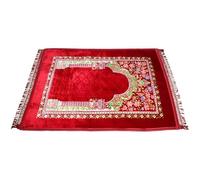 JUNHAO-SHOP Prayer Mat 120 cm x 80 cm Soft Thick Padded Extra Cushioned Prayer Mat Muslim Islamic Janamaz Prayer Mat Musalah Namaz Rug Non Slip Prayer Mat (Red)