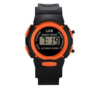Junhasgood with Camera Watch Waterproof Digital Children Analog Electronic Sport Wrist LED Girls Kid's Watch Tween Smart Watch (B-Orange, One Size)