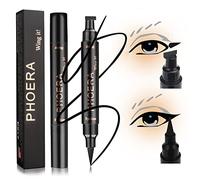 Junhe PHOERA Eyeliner Stamp,Winged Eyeliner Stamp,Wing Cat Eye Stamp, Long Lasting Liquid Eye Liner, Waterproof Smudgeproof Makeup,Black Eyeliner Pen Winged Eyeliner Pencil (Wing Eyeliner Stamp)