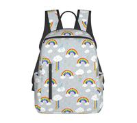 JunHeArt Cartoon Rainbow and Music Pattern Backpack Lightweight Daypack Laptop Backpack Hiking Gym Travel Bags for Women Men