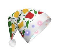 JunHeArt Chili And Pepper Pattern Santa Hat Adult Christmas Hat For Women Men New Year Festive Xmas Christmas Party Supplies